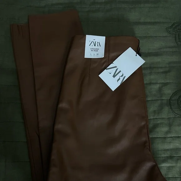 Zara Camel Brown Leggings - Picture 7 of 8